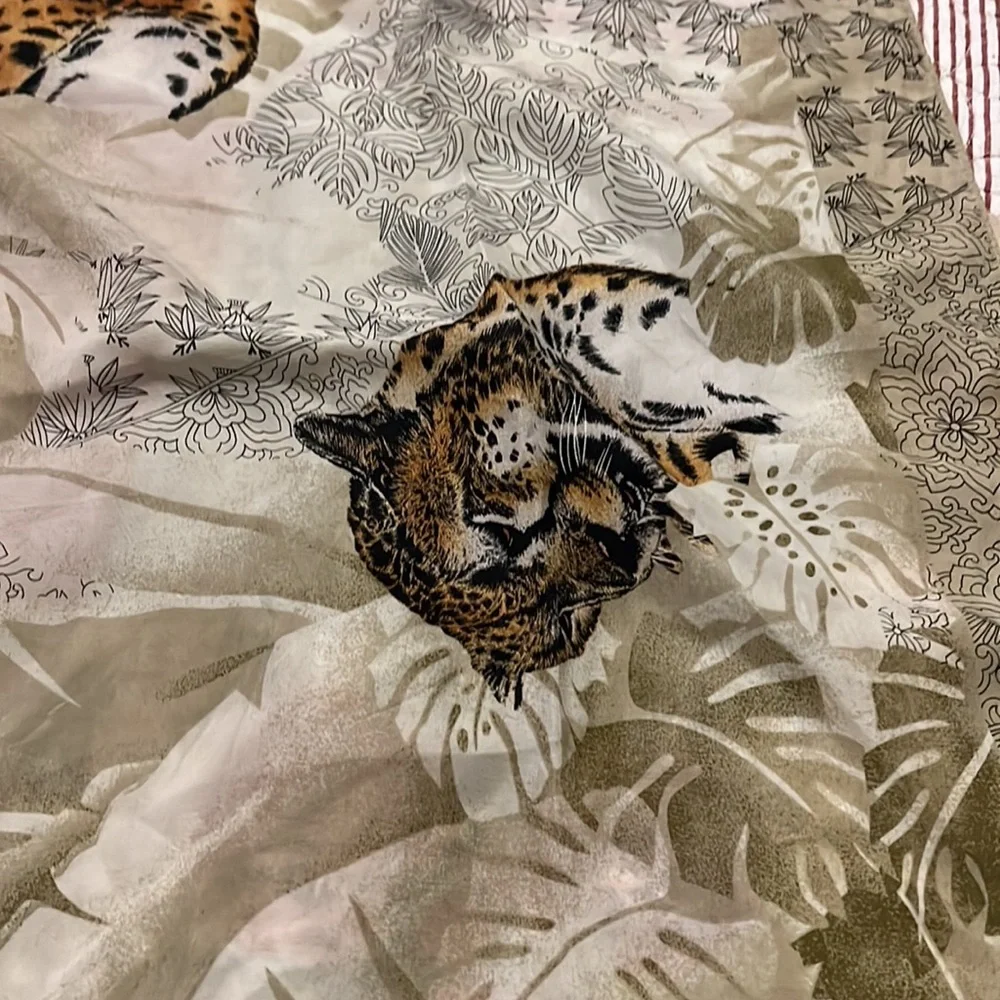 Oscar de la Renta silk scarf square leopard cheetah print 30”